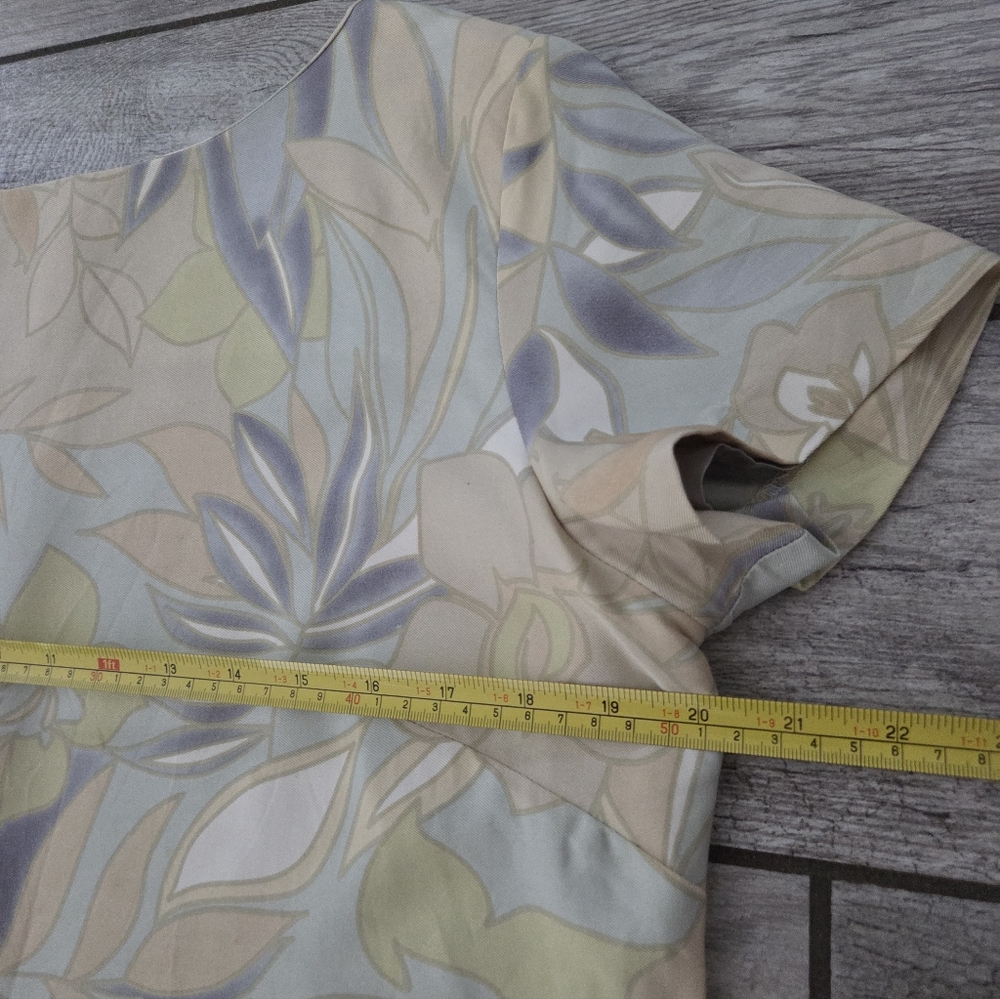 Tori Richard 100% Silk‎ Floral Shift Hawaiian Dress XL Tropical Resort Pastel - Picture 9 of 11